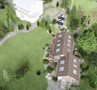 A recreational apartment in Starý Smokovec surrounded by greenery and forest environment with parking spaces.