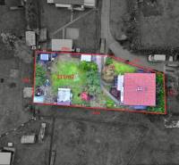 Aerial view of a family house in Nesluša with a plot of land measuring 711 m².