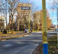Matice Slovenskej Street in Prešov, bus stop and greenery in the vicinity of the 2-room apartment.