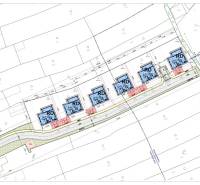 The plan shows the proposal for the layout of residential plots in Veľké Úľany.