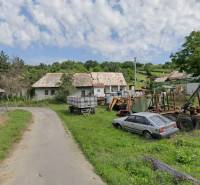 A family house in Nenince with a garden, older houses, and parked cars in the yard.