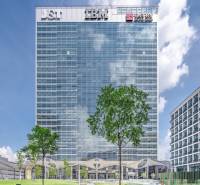 Glass office complex on Pribinova Street in Bratislava - Old Town.