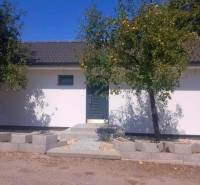 A family house in Kaplna with apples on the tree and a clear sky.