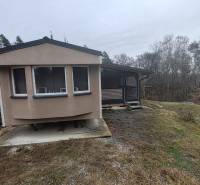 A cottage on Main Street in Nova Kelca surrounded by trees and gently sloping terrain.