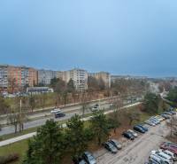 Košice, Dargovských hrdinov district, Tokajícka Street. Apartment buildings, road, parking lot.
