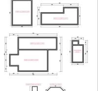 Plans for auxiliary buildings: garages, storage rooms, a gazebo, and a technical building.