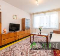 Living room in a 4-room apartment with older furniture and a wooden decor floor.