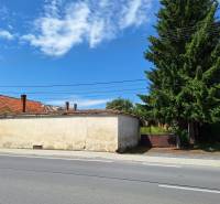 A path and a brick fence with a gate in Radzovce, surrounded by greenery, Residential plots.