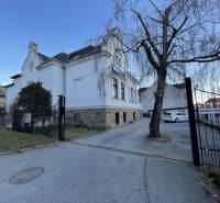 Building on Vajanského Street in Prešov with a tree and parked cars.