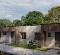 A family house in Žihárec with a continuous green garden and a seamless transition of the pathway.