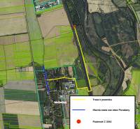 A flight map showing the route to plot C 3342 in the Recreational Land area near Nová Ves nad Váhom.