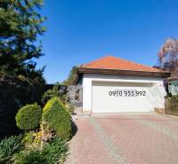 A family house in Šaľa with interlocking paving, a red roof, and a landscaped garden.