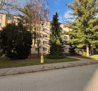 An apartment building surrounded by trees on Kalinčiakova Street in Senica.