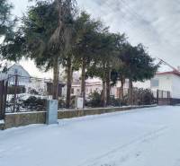A family house on Hájska Street in Martin, a snowy exterior with trees and a fence.