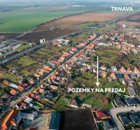 Aerial view of plots for sale in Vlčkovce, ideal for living.