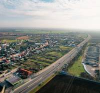 A view of the village Vlčkovce, showing roads and the layout of residential plots.