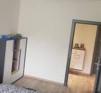 A room in a family house with a wooden decor floor and a blue ceiling.