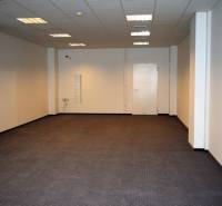 Offices with carpet and white walls, equipped with ceiling lighting.