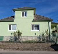 A family house in Malé Leváre with a light green facade and a steep roof.