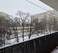Snowy view from the balcony on Palárikova Street in Košice, Juh district.