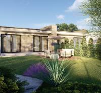 A family house in Veľké Janíkovce, Nitra, with a terrace, garden furniture, and a landscaped lawn.