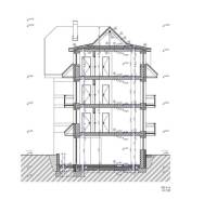 Building plan for residential building in Veľká Lomnica, vertical section, Plots - residential.