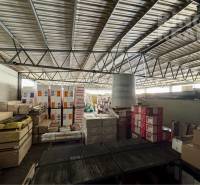 Warehouse spaces filled with various packages and goods, displayed in commercial premises.