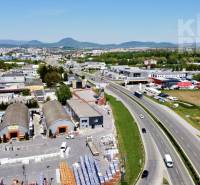Aerial view of commercial land on Petrovianska Street in Prešov.