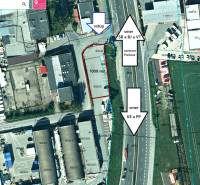 Aerial view of commercial land in Prešov on Petrovianska Street.