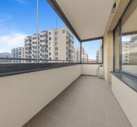 Glazed balcony of a 3-room apartment on Rudroffova Street, Bratislava - Rača with a view of the surroundings.