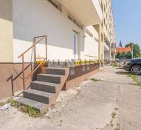 Stairs to the commercial premises in Dunajská Streda on Ármin Vámbéry Square.