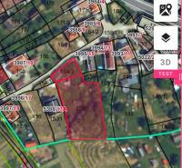 Cadastral map of the village Banka on Poľná Street, highlighted residential plot.