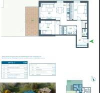 Apartment layout on Pod Hájmi Street, Košice - Lorinčík district, with a terrace.