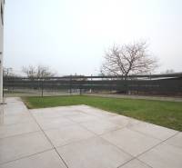 Terrace and lawn at the family house on Legionárska Street in Trenčín.