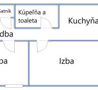 The floor plan shows the layout of a 2-room apartment with a hallway, kitchen, and loggia.