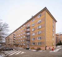 Low-rise apartment buildings in Fiľakovo, suitable for a 2-room apartment, snow-covered streets.