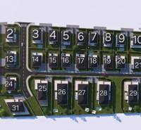 Visualization of residential plots in Palárikovo with designation of individual parcels.