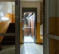 Entrance area with elevator and staircase for a 2-room apartment in Nitra.