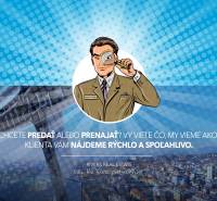 Agent Rivers is on Bottova Street, looking for clients for sale and rental, garages in the background.