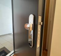 Security door with a lock in a 2-room apartment.