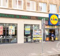 The building on Dunajská Street in Bratislava with a shop and an exchange office.