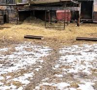 Snow cover on a residential plot in Krásnohorské Podhradie, Mierová.