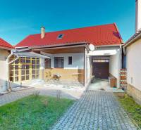 The family house in Lieskovec has a terrace, a garden, and a red roof.