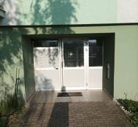 Entrance to the building with mailboxes on Suvorovova Street in Pezinok.