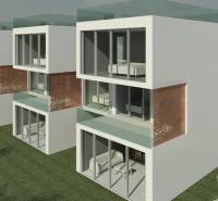 A villa on the island of Čiovo offers glass facades and a green surrounding environment.