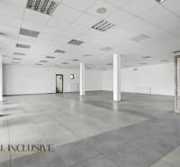 Spacious commercial premises with tiles and columns.