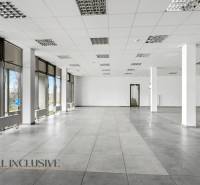Spacious commercial spaces with large windows and tiles.