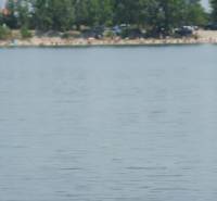 The logo of the real estate company Grenton with a view of a body of water by the coast.