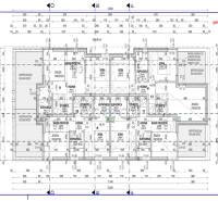 Architectural floor plan of the building with details of room layout and space dimensions.