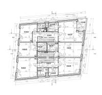 Floor plan with room labels and technical specifications for 2-bedroom apartments.